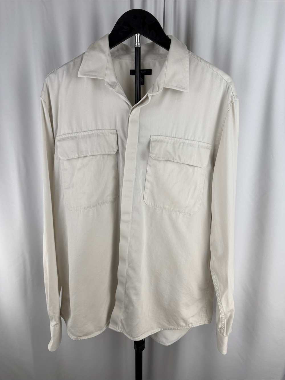 Alfani Cream Button-Down Casual Shirt